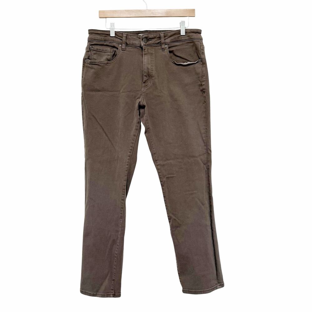 Warp + Weft Brown Ord Chicago Straight Pants Jeans Sz 34x30